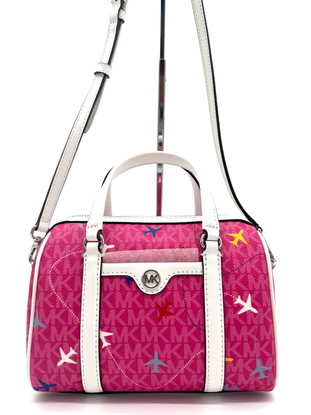 Michael Kors Small Travel Duffle Xbody Bag Dragon Fruit Multi